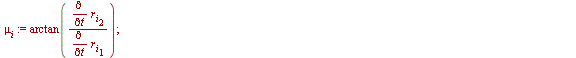 for i to 2 do `:=`(mu[i], arctan(`/`(`*`(diff(r[i][2], t)), `*`(diff(r[i][1], t))))); `:=`(nu[i], simplify(mu[i], symbolic)) end do; -1; `:=`(S, evalf(Int(sqrt(`+`(`*`(`^`(diff(r[1][1], t), 2)), `*`(`...