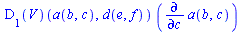 `*`((D[1](V))(a(b, c), d(e, f)), `*`(diff(a(b, c), c)))
