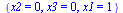 {x2 = 0, x3 = 0, x1 = 1}