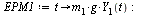 `:=`(EPM1, proc (t) options operator, arrow; `*`(m[1], `*`(g, `*`(Y[1](t)))) end proc); -1
