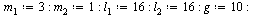 `:=`(m[1], 3); -1; `:=`(m[2], 1); -1; `:=`(l[1], 16); -1; `:=`(l[2], 16); -1; `:=`(g, 10); -1