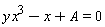 x^3*y+A-x = 0