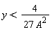 y < 4/(27*A^2)