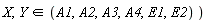 X,Y in (A1,A2,A3,A4,E1,E2) )